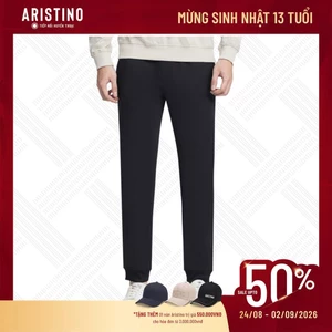 Quần thu đông ARISTINO dáng suông vừa, mặt vải sắc nét, giữ phom dáng tối đa - APA008W3