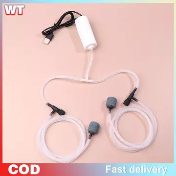 [WT] Máy bơm không khí oxy USB Bể cá di động Máy nén khí im lặng hai lỗ Máy sục khí Mini cầm tay Máy tạo oxy nhỏ