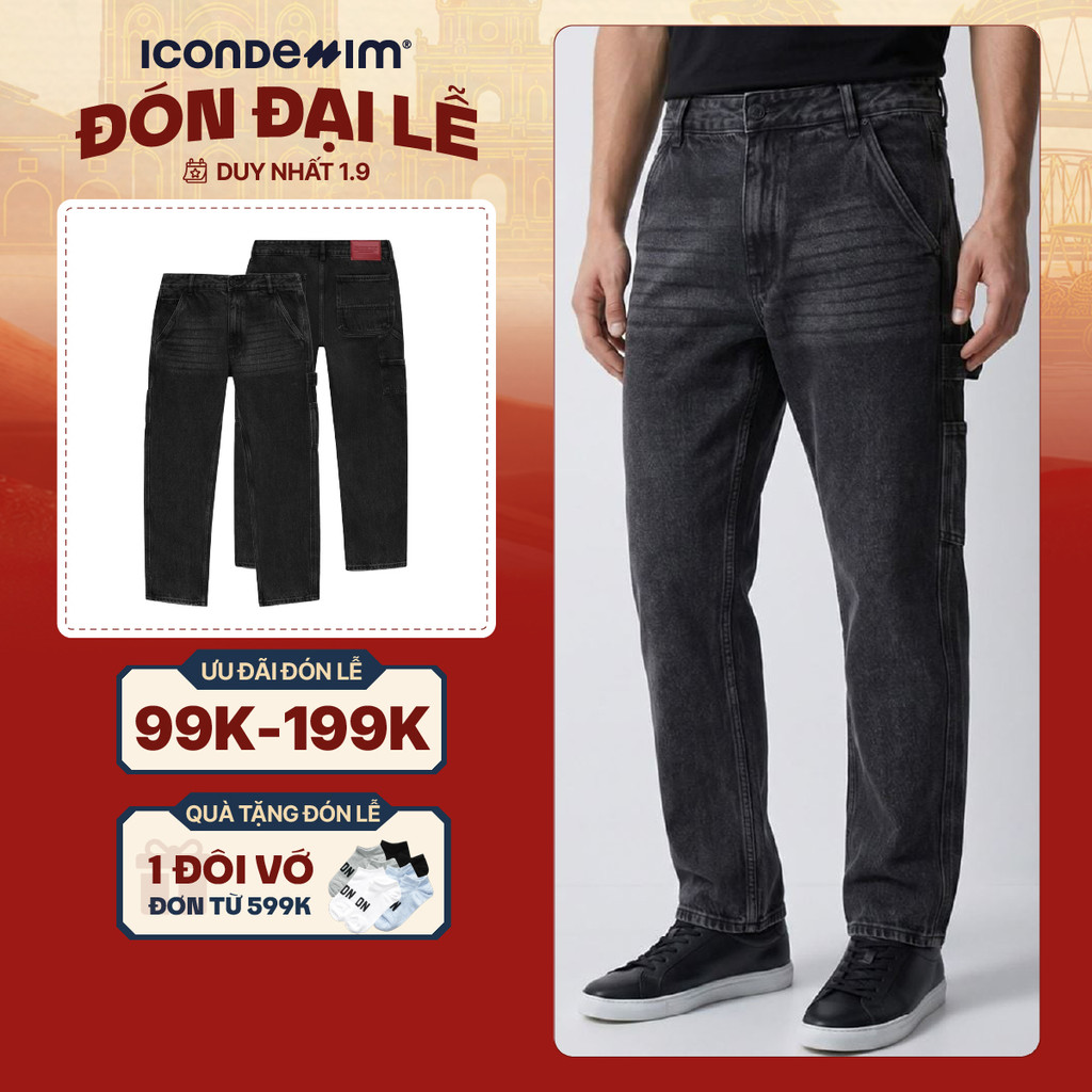 Quần Jeans Nam ICONDENIM Ống Suông Scar Form Straight QJID0270
