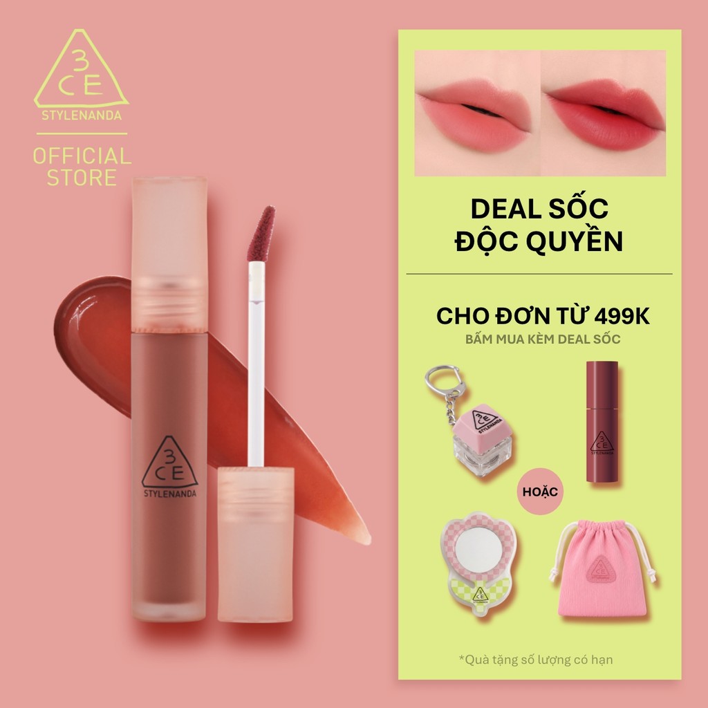 Son Kem Lì 3CE Blur Water Tint Mịn Môi Mờ Ảo, Không Lem, Lâu Trôi, Che Phủ Rãnh Môi, Bền Màu, Nhẹ Môi