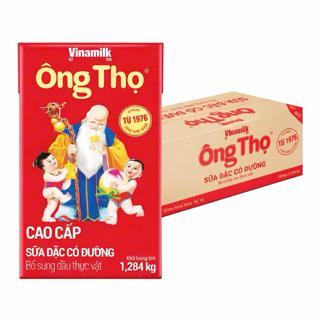 Combo 2 Thùng Sữa Đặc Ông Thọ Đỏ Hộp Giấy 1.284kg (24 Hộp) - Giá Sỉ Tiết Kiệm Cho Quán Pha Chế, Sữa Chua, Bánh Ngọt
