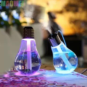 MAOMEI Máy tạo độ ẩm hình bóng đèn MAOMEI, Máy tạo độ ẩm lớn Kích thước nhỏ gọn Máy tạo độ ẩm nhỏ, Dễ sử dụng Kích thước di động Thiết kế đáng yêu Thiết kế sáng tạo Máy tạo độ ẩm phun sương cao Phòng 