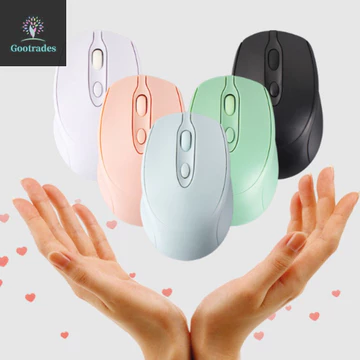 Chuột không dây GOOGADES Macaron, Chuột không dây công thái học có thể sạc lại 2.4Ghz + BT5.0, Chuột game thủ Chuột không dây Morandi di động nhẹ không ồn ào PC / Laptop