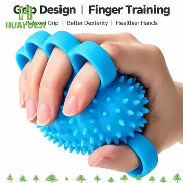 Bóng tập thể dục tay YUEJI Hedgehog, Bóp bóng trị liệu ngón tay bằng silicon giảm căng thẳng, Massage cơ bắp Huấn luyện viên tai trước Bóng giảm căng thẳng cách ngón tay để phục hồi bệnh nhân