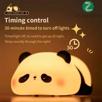 Đèn ngủ ZHAOCAIMAO Panda Pat, Cảm biến cảm ứng Đèn LED gấu trúc mềm, Đèn LED đầu giường có thể điều chỉnh độ sáng Sạc USB Đèn cảm biến xung quanh Đèn ngủ trong nhà cho bé