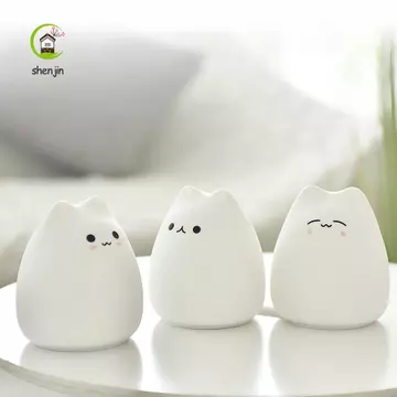 Đèn ngủ nhiều màu sắc SHENJIN LED, Đèn LED cảm biến cảm ứng đầy màu sắc cho mèo, Đèn ngủ mèo động vật sáng tạo Đèn cảm biến trong nhà Đèn ngủ cho bé
