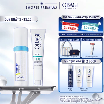 Bộ đôi Kem Dưỡng Đêm Obagi Retinol 1.0 (28g) và Kem dưỡng phục hồi Obagi Clinical Kinetin+ Hydrating Cream 50ml