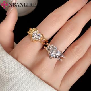 Nhẫn hình trái tim xếp li NBANLIKE, Nhẫn tình yêu cổ điển bằng đồng kim cương giả, Mở đầu thẩm mỹ Trái tim tình yêu Nhẫn đeo tay nữ