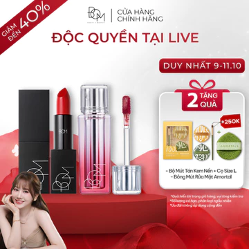 [LIVE] Combo 2 Son Bán Chạy B.O.M: Son Thỏi Lì Lâu Trôi #808-My Warm Red + Son Tint Căng Bóng #05 Plum Haze