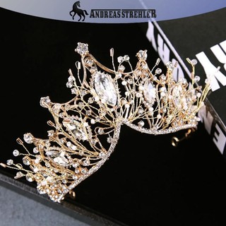 Onetimingfine Baroque Vương Miện Bé Gái Cưới Phụ Kiện Tóc Đá Quý Cô Dâu Tiara Tóc VN