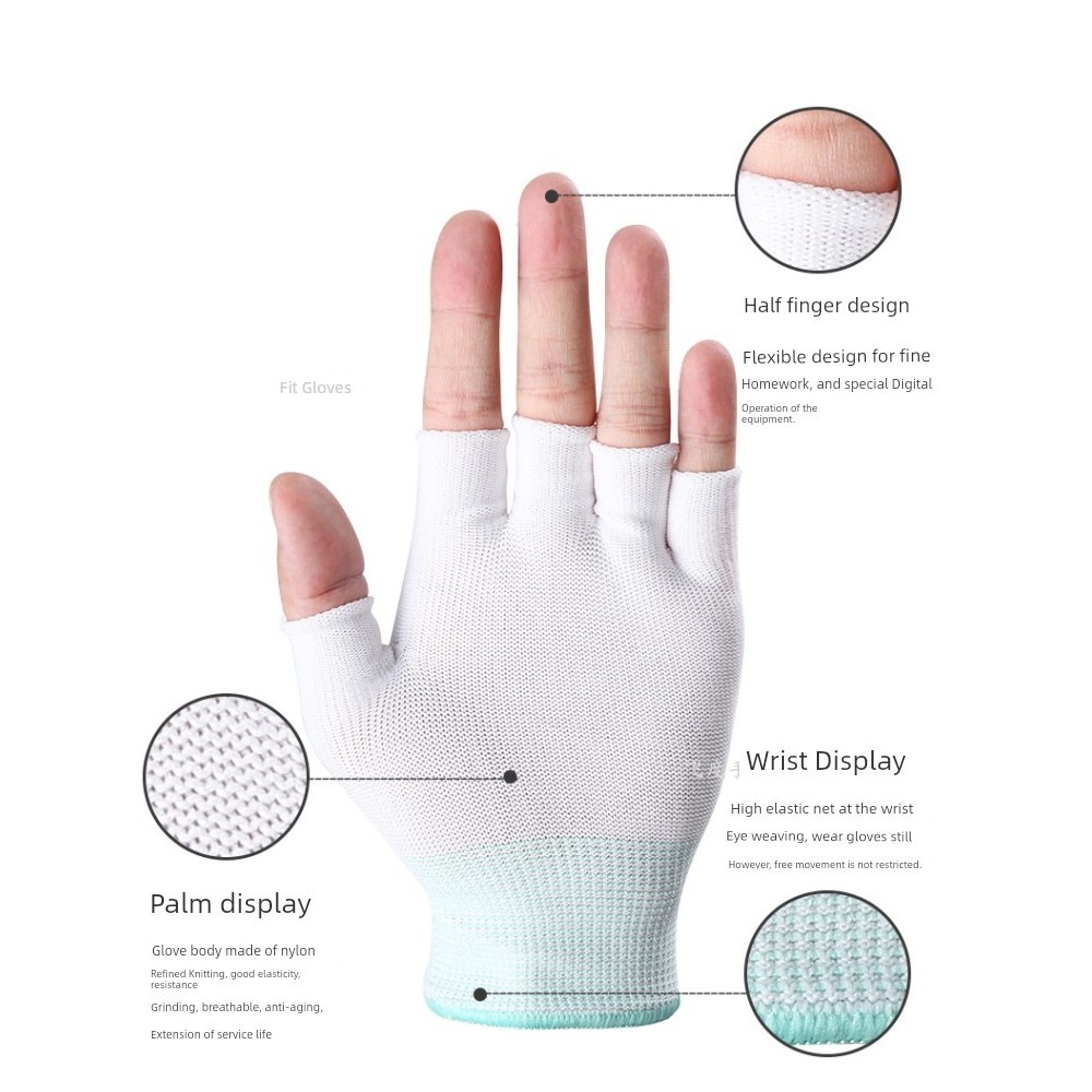 Găng tay bảo hộ lao động nylon mỏng thoáng khí, chống trơn trượt, đàn hồi tốt cho cả nam và nữ