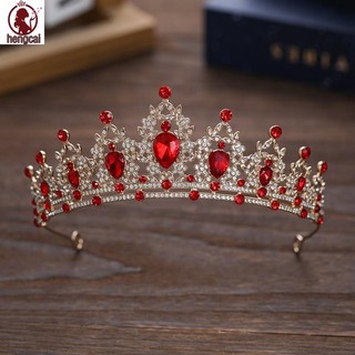 Vương miện tiara pha lê Baroque đầy màu sắc dành cho cô dâu