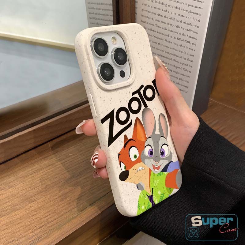 Ốp Lưng Tương Thích Cho IPhone 17 11 15 13 16 Pro Max Air XR 14 12 Pro Max X XS Max 17 7 13 12 16 Pro 16 8 14 15 6s Plus SE 2020 Cặp Đôi Hoạt Hình Dễ Thương Zootopia Fox Vỏ mềm hình thỏ