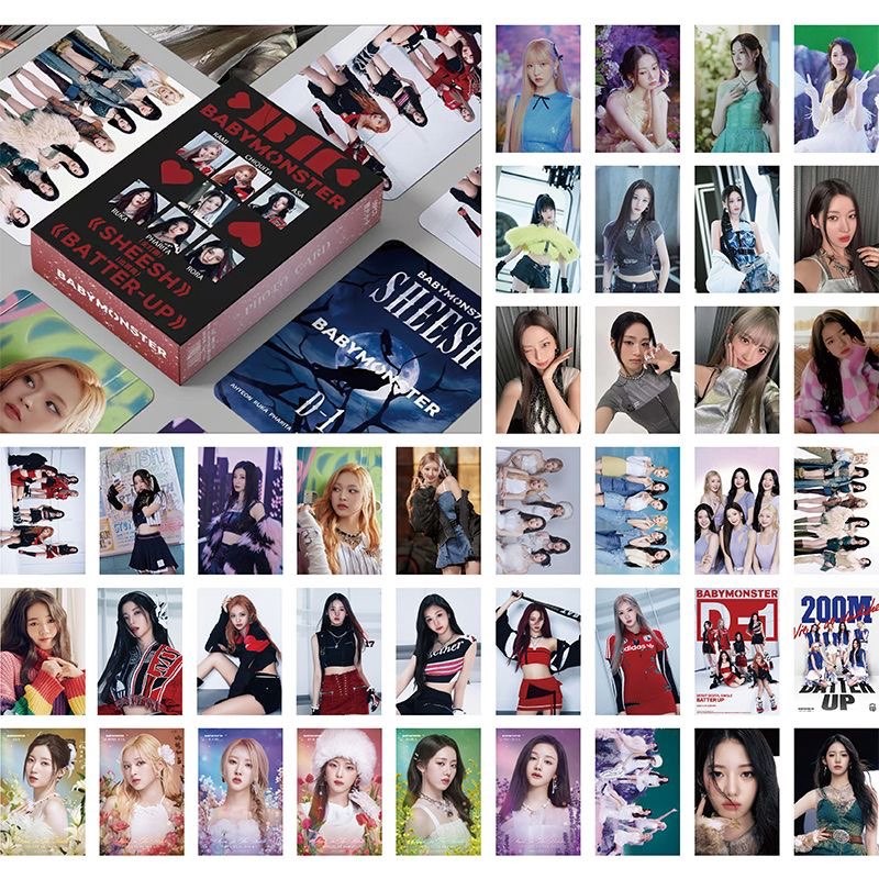 55 Chiếc BM CHOOM Lomo Cards FOREVER Like That BABYMONS7ER SHEESH Bị kẹt ở giữa BATTER UP Photocards AHYEON SOLO Asa Chiquita Haram Rora Ruka Bưu Thiếp Nhanh YM