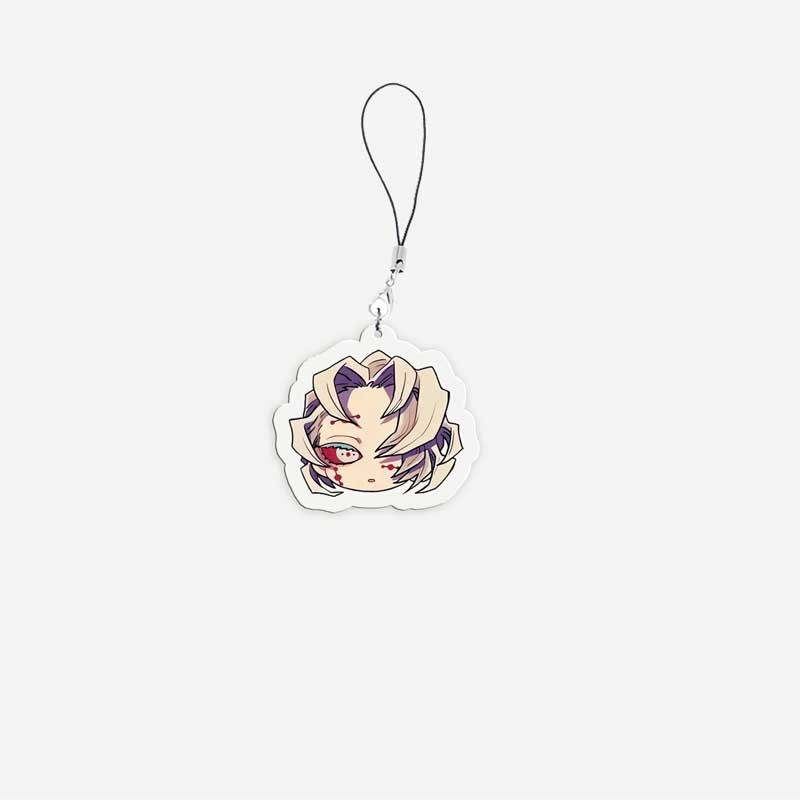 Acrylic  Anime Douma Mobile Phone Charms Akaza Gyutaro Kokushibo Daki Small Pendant Phone Chain Keychain Fans Gifts