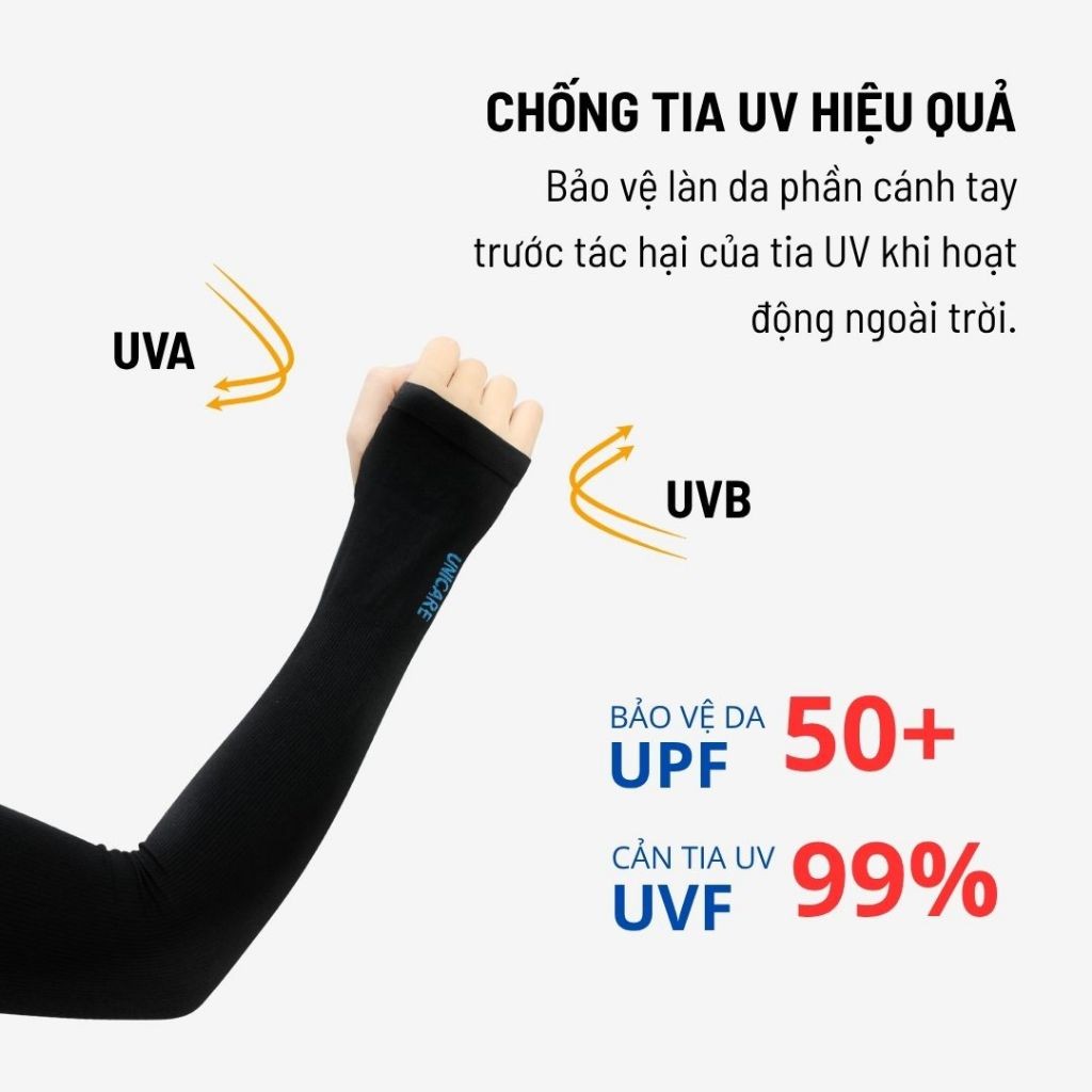 [Set 2 Đôi]  Găng Tay Thể Thao Unicare Chống Nắng Tia UV Unicare Cao Cấp, Găng Tay Xỏ Ngón Chất Thun Lạnh Co Giãn