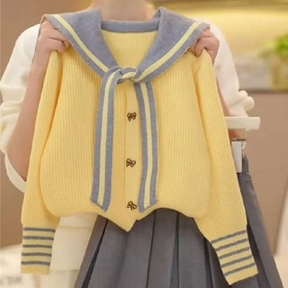 Cardigan cổ hải quân phong cách Hàn Quốc preppy ngọt ngào - Sang trọng và độc đáo