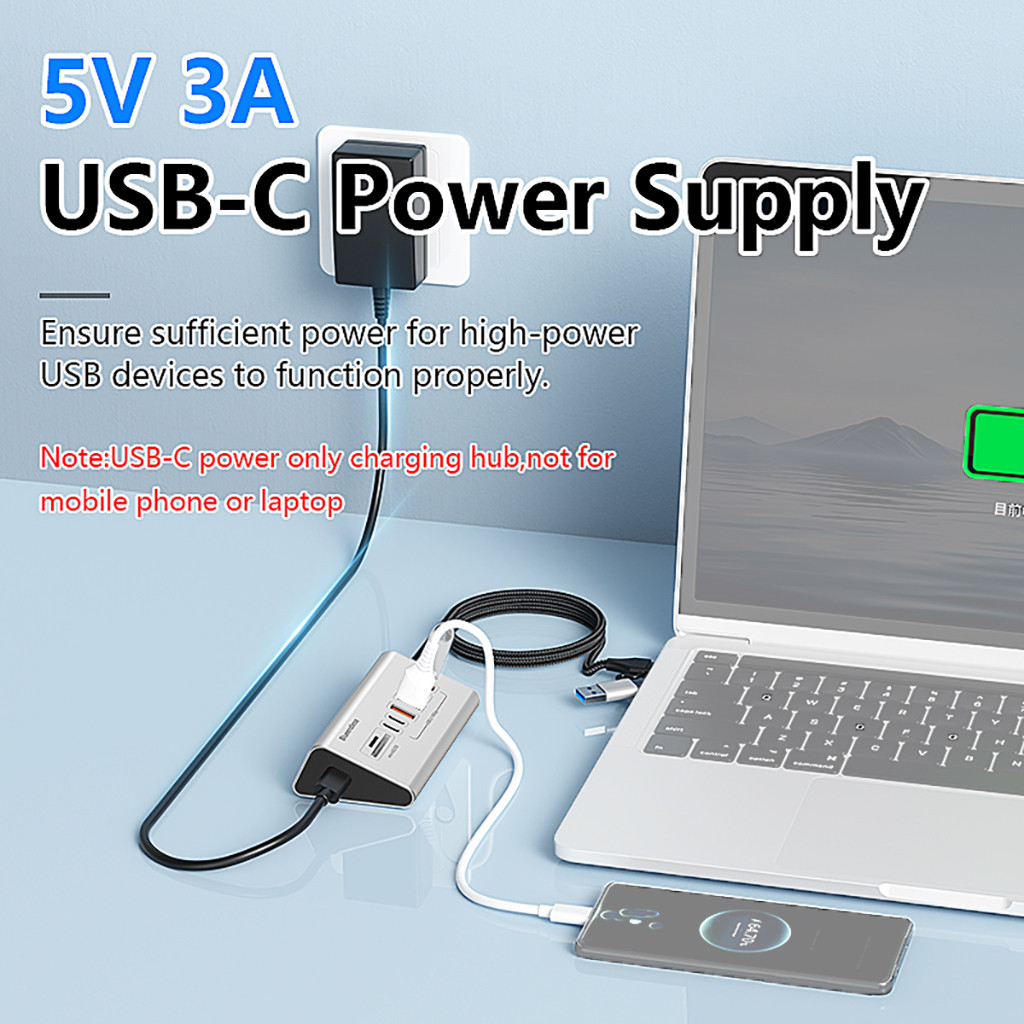 Blueendless Hợp Kim Nhôm 8in1 USB 3.2 HUB Bộ Chia USB 5V Nguồn 10Gbps Có Đầu Đọc Thẻ Cho Điện Thoại Di Động Laptop PC