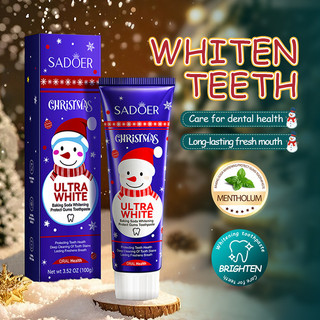 Kem Đánh Răng Toàn Bộ SADOER Giáng Sinh Baking Soda Gum Bảo Vệ Kem Đánh Răng Răng Sạch 25.10.19