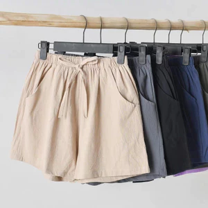 Quần Short Cotton & Vải Lanh Cho Nữ Mùa Xuân Hè - Thoáng Mát, Che Giấu Mỡ Bụng Hiệu Quả