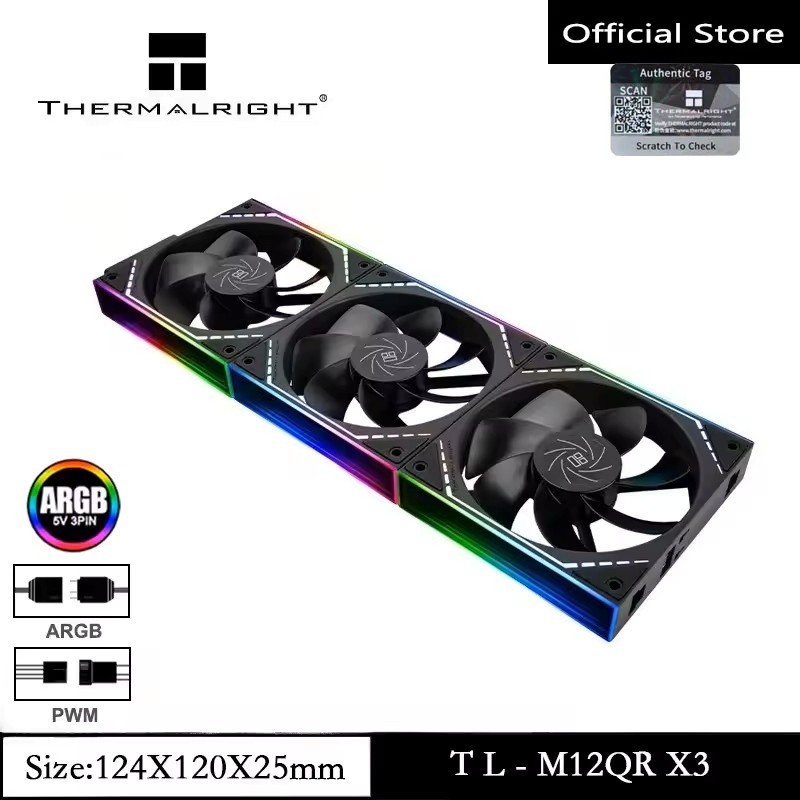 Thermalright TLM12QR X3 120mm ARGB Reverse Fan CPU Fan ARGB Light ...
