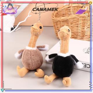 CANAMEK Dễ Thương Đà điểu Sang Trọng Hoạt Hình Mặt Dây Chuyền Mềm Nhồi Bông Búp Bê Móc Khóa Ba Lô Túi Xe Móc Khóa Nhẫn Trang Trí Trẻ Em Quà Tặng CSF