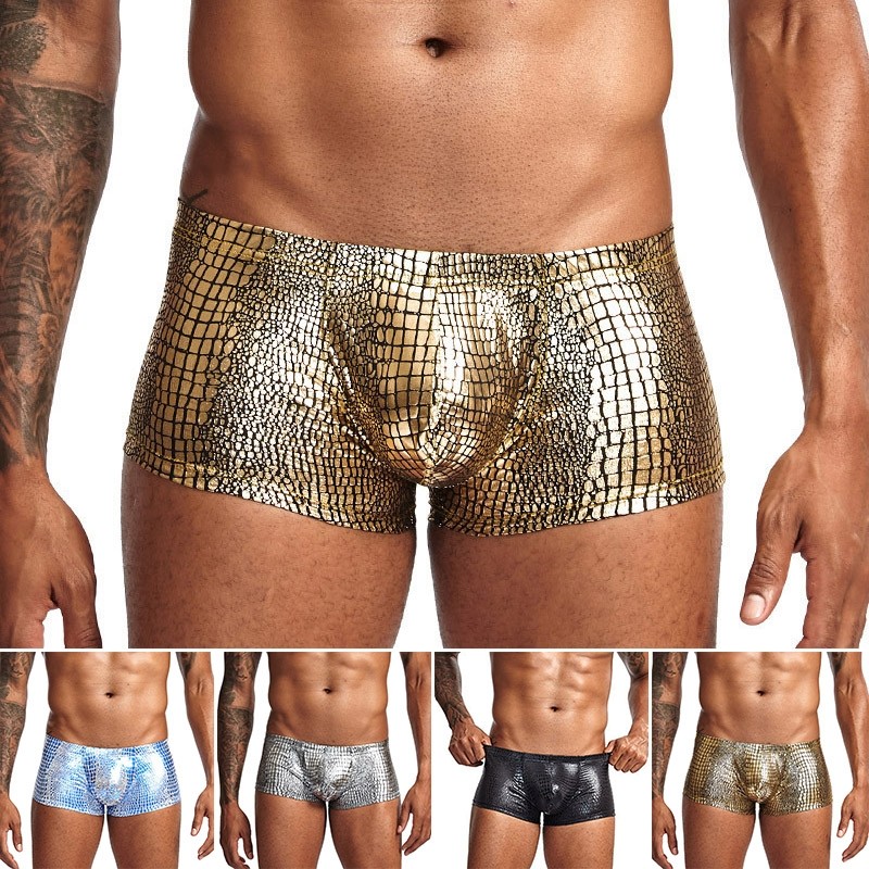 Túi đeo chéo eo thấp họa tiết rắn - Quần lót boxer nam màu nổi bật