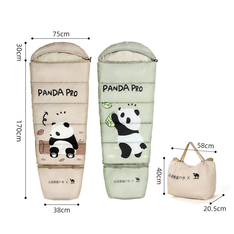 Túi ngủ giữ nhiệt Cotton ngoài trời CAMEL CROWN dành cho trẻ em, thích hợp để cắm trại qua đêm, chống nước và chống gió
