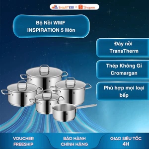 Bộ Nồi WMF INSPIRATION 5 Món, Đáy Từ 3 lớp, Chất Liệu Thép Cromargan - Hàng chính hãng