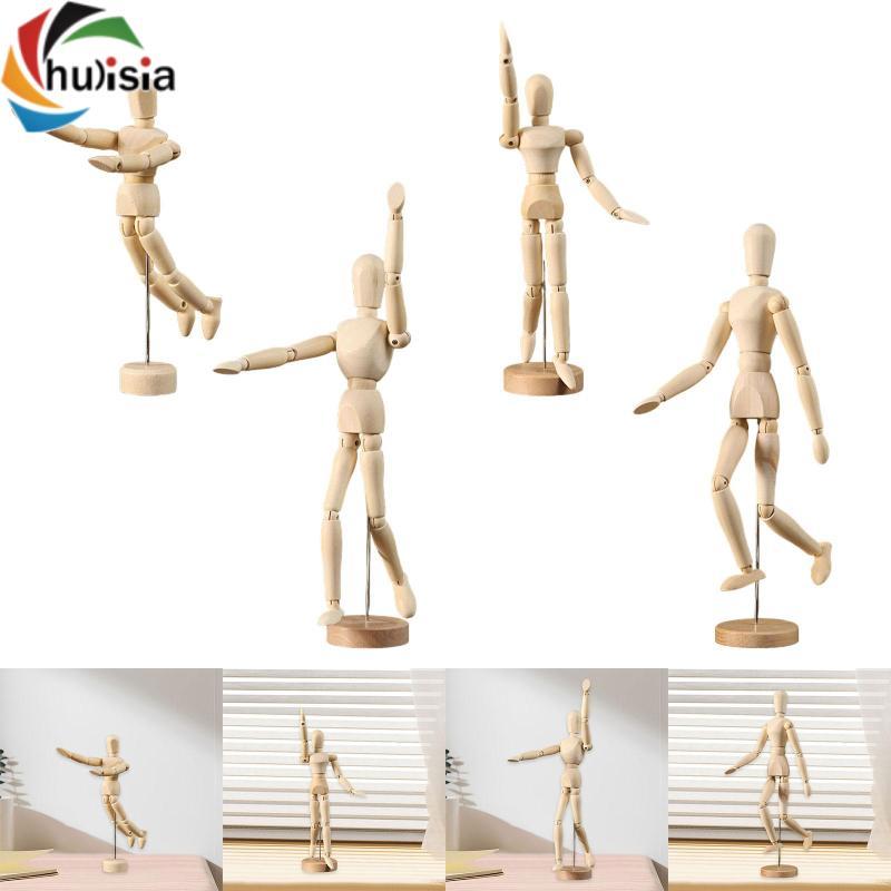 Mô hình rối dành cho nghệ sĩ, Manikin bằng gỗ có khớp nối có thể di chuyển cho bàn làm việc