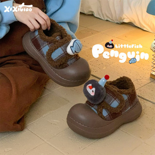 XIXITIAO Giày Cotton Đế Dày Thời Trang Phong Cách Mới Ấm Áp Nữ Mùa Đông Dễ Thương Chim Cánh Cụt Cá