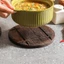 2 Miếng Gỗ Trivet Dày Đĩa Nóng Đứng Nồi Coaster Gỗ Chắc Chắn Bộ Đồ Ăn Chiều Cao Thấp Cho Bàn Ăn, Quầy Nhà Bếp