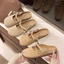 SAMO 1 Đôi Toe Mules, Sandal Flat Strap Flat Mule Flat, Ngón Chân Tròn Nhẹ Thoải Mái Mềm Slip on Flats Trang Phục Hàng Ngày