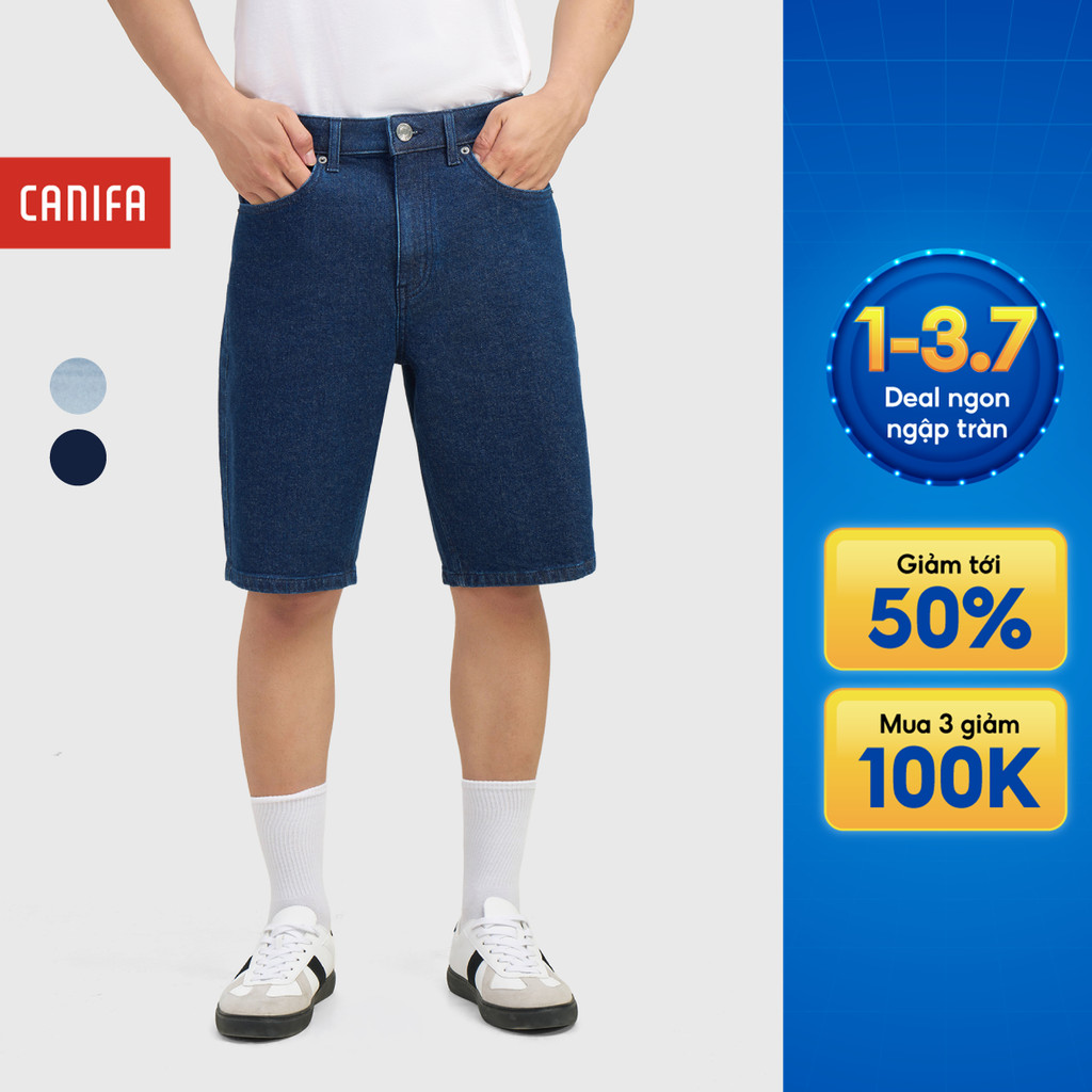 Quần short jean nam CANIFA form regular dáng suông basic trẻ trung 8BS26S015