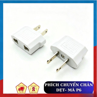 Phích cắm P6 chân dẹp chuyển đổi 2 chân tròn sang dẹt