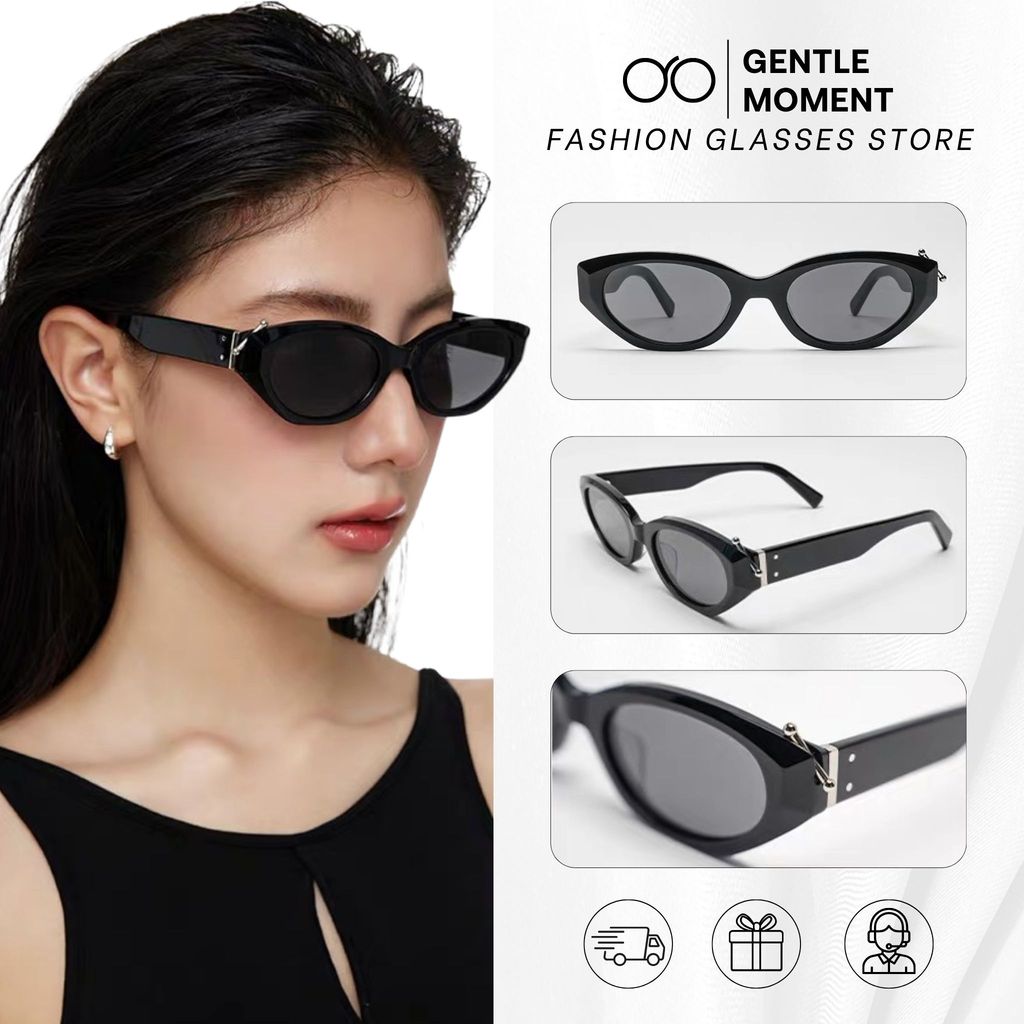 Kính râm mắt mèo chống tia UV GENTLE MOMENT thiết kế đính đá sang trọng thời trang nam nữ GMT299