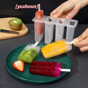 Khuôn Làm Kem 4 Bộ Khuôn Làm Đá Popsicle Khay Làm Đá DIY Có Thể Tái Sử Dụng Với Stis Và Nắp Dụng Cụ Nhà Bếp Sáng Tạo Mùa Hè