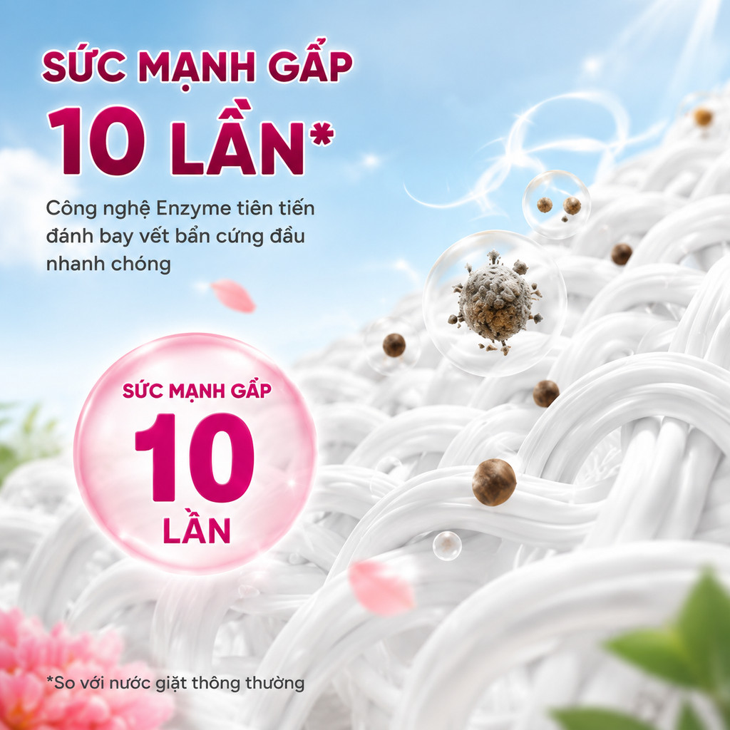 Combo 2 Túi Nước Giặt Xả Đậm Đặc Shine Hương Hoa- Sạch Sâu, Thơm Ngát, Lưu Hương Dài Lâu 96H