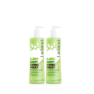 Bộ 2 chai Sữa Tắm Gội Trẻ Em Lactacyd Baby Extra Milky Làm Sạch Dịu Nhẹ và Dưỡng Ẩm Vượt Trội 500ml/chai