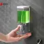 Máy ép xà phòng bằng tay không đục lỗ Treo tường Chai khử trùng dán không dấu vết Phòng tắm Hộp đựng xà phòng trong suốt VN