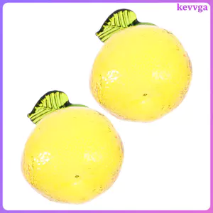 2 Chiếc Trái Cây Trang Trí Nhà Cửa Tượng Nhân Tạo Sưu Tập Hình 5.00X4.00X3.33CM Vàng kevga