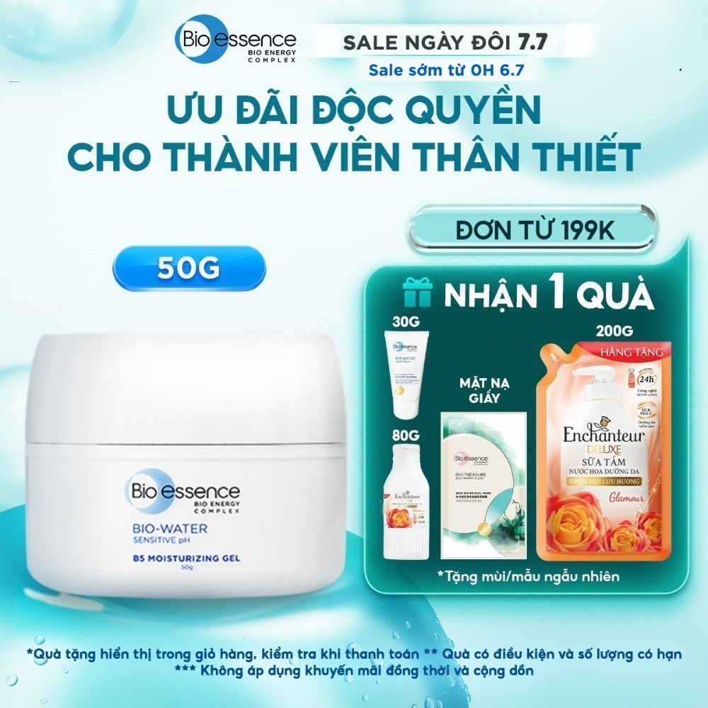 [Ưu đãi Thành viên] Kem dưỡng ẩm (dạng gel) Bio-Essence Bio-Water B5 Moisturizing 50g / hũ