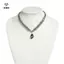 Mặt dây chuyền pha lê màu xám mới Hạt không đều Nelace dành cho nữ Thời trang hai lớp Kim loại Choker Áo len Dây chuyền trang sức dự tiệc Quà tặng [Mina]