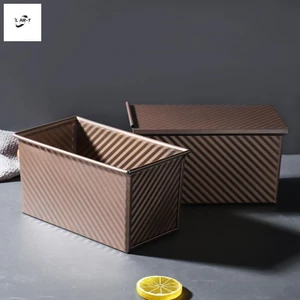 Hộp bánh mì nướng bằng thép Carbon có nắp - Dụng cụ làm bánh 450g cho bánh mì