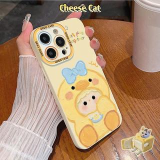 Ốp điện thoại cô gái vịt vàng nhỏ dễ thương có dây buộc cho iPhone 13 14 11 12 15 16 17 Pro Max Xs Max XR 7 8 Plus