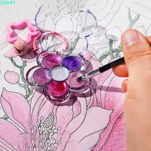 Móc khóa hộp sơn hoa QEARY, Móc khóa hộp màu nước dễ thương nhiều màu, Trang trí ngọc trai sáng tạo với chuông Móc khóa di động cho