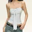 American Retro Hot Girl Dopamine Blue Camisole Summer Slim-fit Slimmer Look Đính cườm Small Top