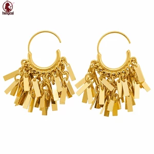 Bông Tai Tua Rua Vuông Cho Nữ Hợp Kim Kim Kim Loại Ten Thả Bông Tai Nhẹ Viền Tai Móc Trang Sức Tối Giản Cho Tiệc Hẹn Hò Đi Lại Hàng Ngày Mặc Thường Ngày