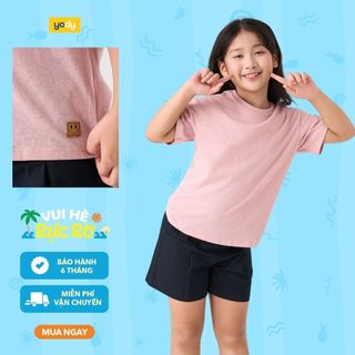 Áo phông trẻ em basic YODY đính mác trang trí KCTS26S009