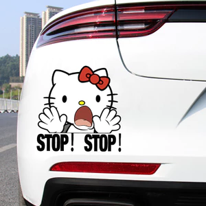 Nhãn dán xe hơi kitty Cat Trang trí cơ thể Nhãn dán cơ thể Sáng tạo độc đáo STOP Nhãn dán hoạt hình chống nước